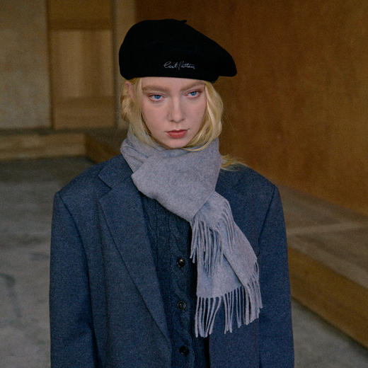 双成记刺绣水波纹羊绒围巾 商品图2