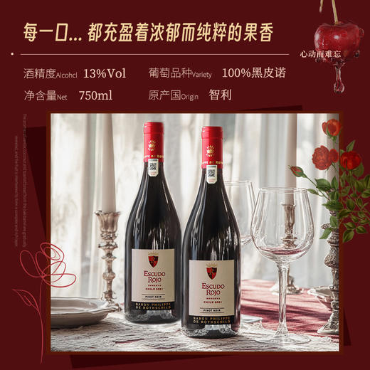 【菲利普·罗斯柴尔德男爵集团出品】红盾珍藏黑皮诺干红葡萄酒 智利迈坡谷 13%vol 商品图6