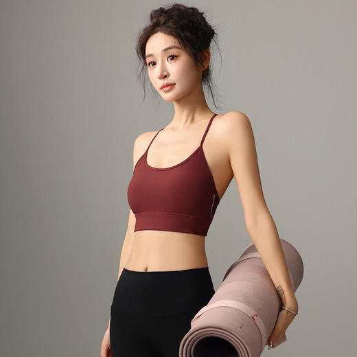 梵蒂欧（FADDOS）罗纹面料简约工字背瑜伽背心撸铁跑步健身（含胸垫）F2023733 商品图2