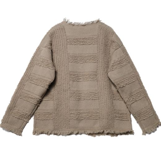 MY117新款小清新毛边开衫针织衫男女秋季休闲宽松时尚长袖上衣 商品图4