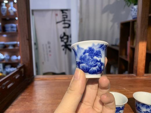 柴窑青花山水杯 商品图0