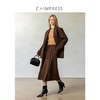 CIMPRESS/西嘉羊毛呢棕色半身裙女秋冬设计感斜褶高腰A字百褶裙(货号:BQ2404055) 商品缩略图2