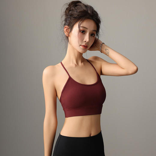 梵蒂欧（FADDOS）罗纹面料简约工字背瑜伽背心撸铁跑步健身（含胸垫）F2023733 商品图3