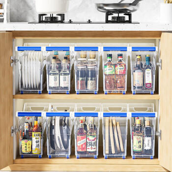 JEKO&JEKO厨房锅具调料瓶收纳拉篮下水槽置物架收纳盒整理抽屉式抽拉储物篮 商品图8