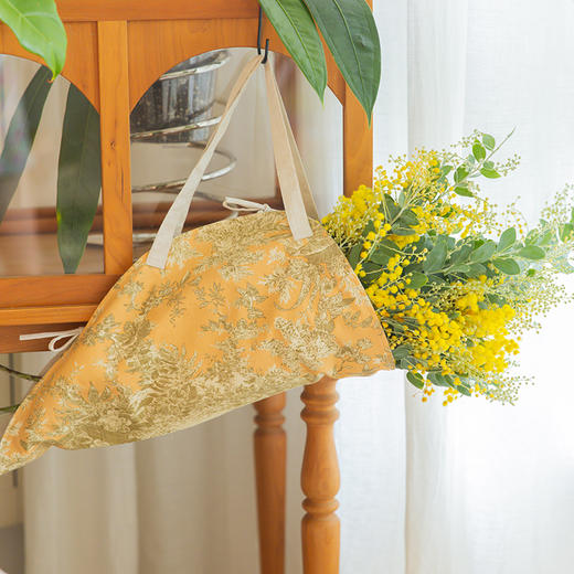 线描三色花篮干花提篮布艺花袋三色棉质粗布手提篮单件挎包高级感 商品图5