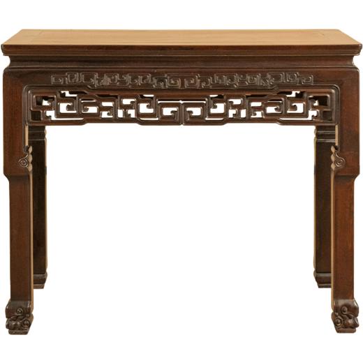 二十世纪 红木透雕拐子纹半桌 商品图5