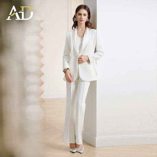AD高端醋酸正装女新中式西服2024新款职业装气质女神范微喇裤套装 商品图3