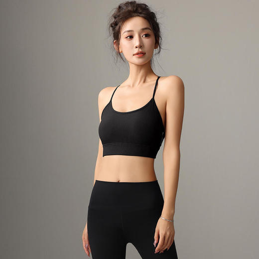 梵蒂欧（FADDOS）罗纹面料简约工字背瑜伽背心撸铁跑步健身（含胸垫）F2023733 商品图9