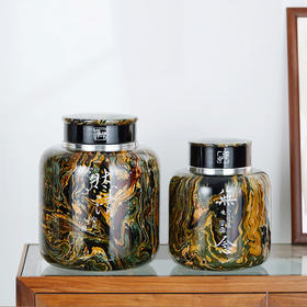 然清 无念茶仓（漂流漆反雕 双盖）斑锡龙