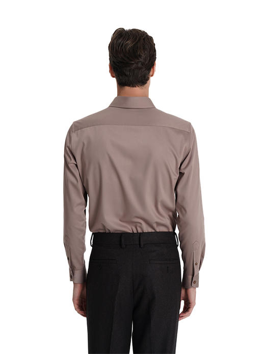 callisto咖啡色莫代尔衬衫 商品图4