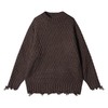 新款时尚个性小众设计感日系复古套头破坏毛衣宽松圆领痞帅针织衫 商品缩略图1
