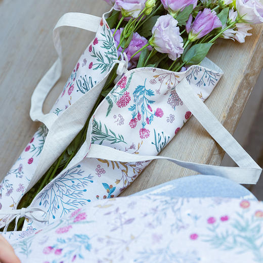 雅蕊双色花篮干花提篮布艺花袋三色棉质粗布手提篮单件挎包高级感 商品图2