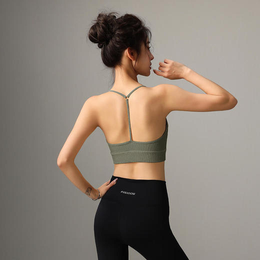 梵蒂欧（FADDOS）罗纹面料简约工字背瑜伽背心撸铁跑步健身（含胸垫）F2023733 商品图6