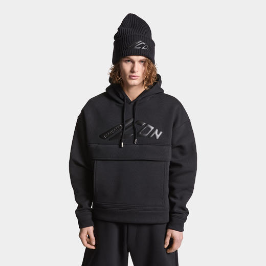 DSQUARED2 男士徽标压花棉质连帽卫衣 黑色 S79GU0129 D25007 900 商品图2