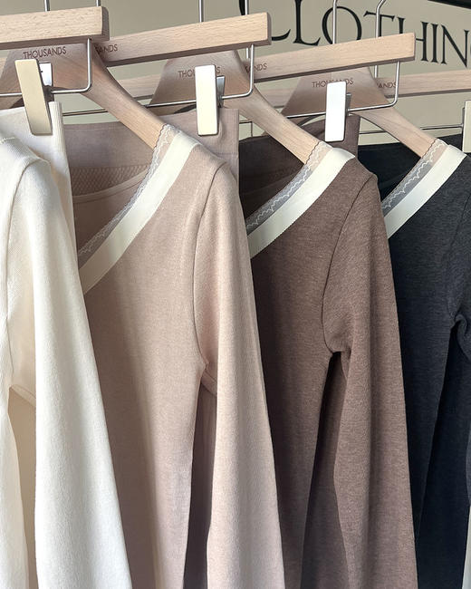 现货 THS 12.2-无 max家 女士 羊毛法式蕾丝保暖套装 4色 BP215 商品图1