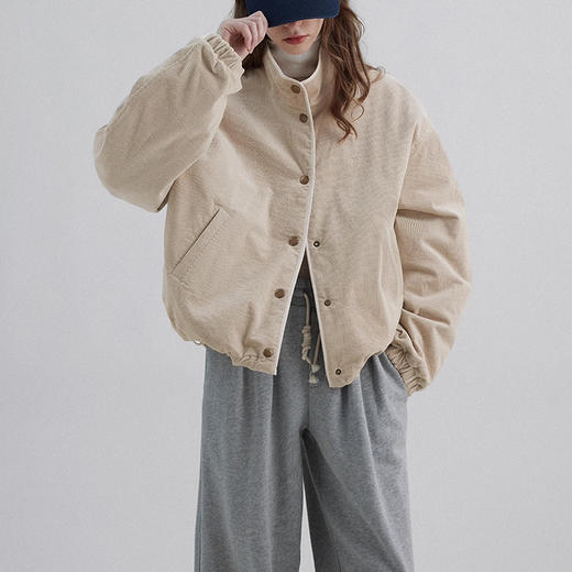 裁缝学苑AQ393正反两穿灯芯绒葫芦绗缝立领棉服外套纸样女装短款上衣版型 商品图3