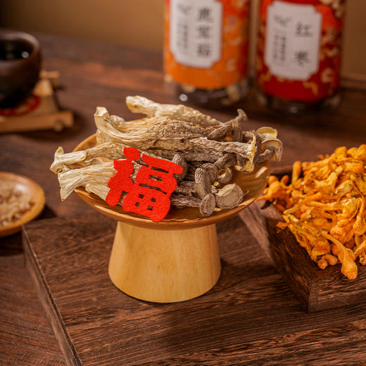 悦栈 | 悦享好礼六拼礼盒（虾皮60克+裙带菜60克+海带结25克+鹿茸菇40克+红枣120克+虫草花35克） 商品图2