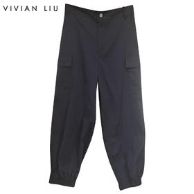 VIVIAN LIU R2415007梅春女装新款时尚大口袋工装收脚口休闲长裤