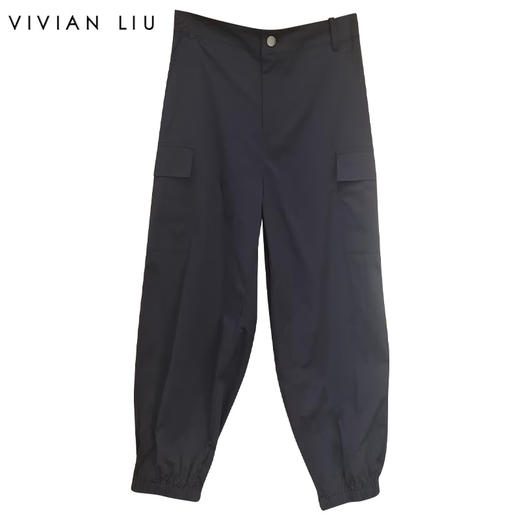 VIVIAN LIU R2415007梅春女装新款时尚大口袋工装收脚口休闲长裤 商品图0