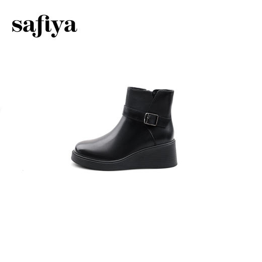 Safiya/索菲娅2024冬季休闲圆头坡跟时尚百搭短踝靴 SF44116108 商品图3