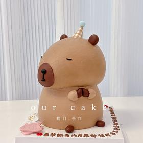 立体加高卡皮巴拉capybara蛋糕-低糖处理无添加