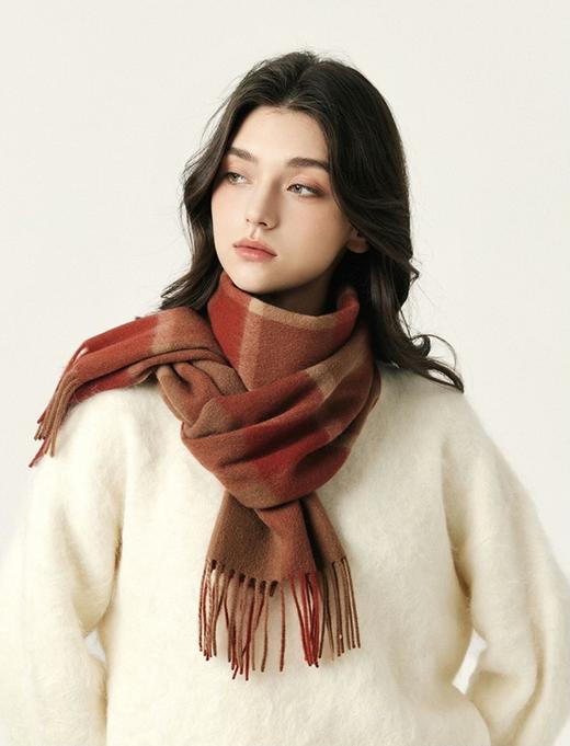 安可拉红仿羊绒新年鸿运围巾 商品图3