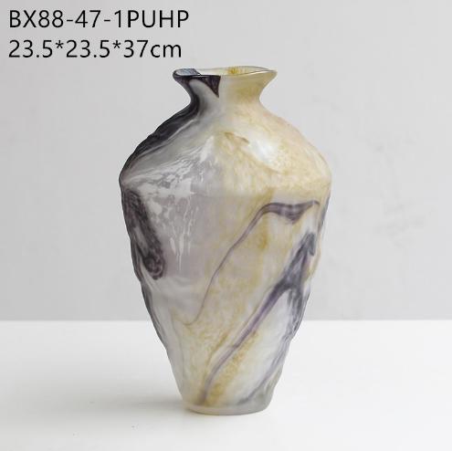 轻奢美式简约渐变磨砂玻璃花瓶北欧摆件客厅餐桌样板间酒店装饰品 商品图9