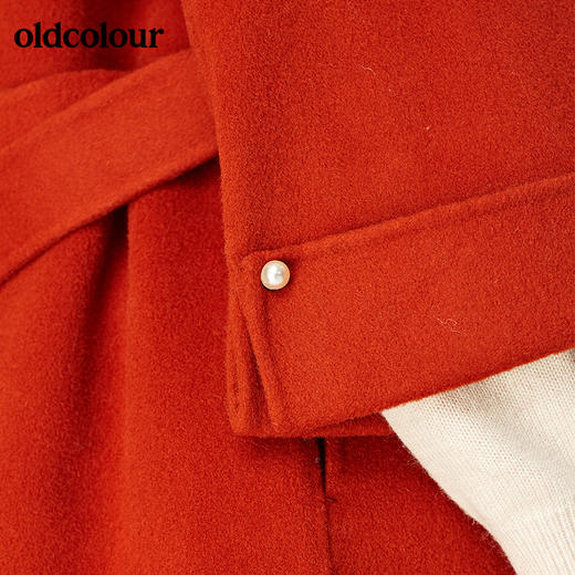 oldcolour冬季七分袖中长款韩版毛呢大衣女K42156202 商品图3