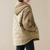 雀说卫衣拼接短款连帽棉服女宽松外套冬季新款AL1622 商品缩略图2