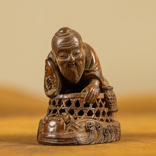 清 竹雕渔翁得利摆件 商品图0