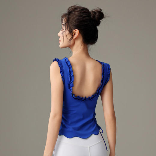 FADDOS（梵蒂欧）新款瑜伽背心木耳花边（含胸垫）F2023730 商品图4