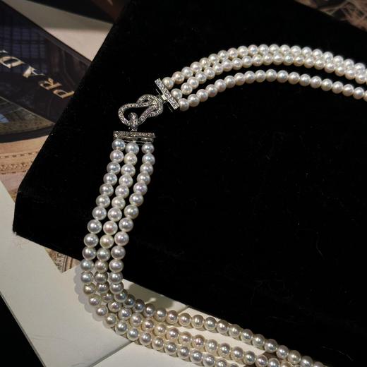 甄珠贝 奢牌珠宝感 淡水ji光正圆4-5mm三层毛衣链 总长约235cm 商品图5