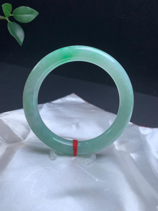 611703，55.8飘绿细圆条，9.7mm，满圈带绿底色 商品图0