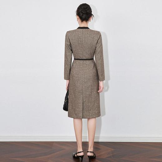 【高货wl】全新升级【铂金会员367/天猫499/差价132】(03952) 洛诗琳秋冬新款复古经典通勤蝴蝶结领显瘦中长款连衣裙 商品图4