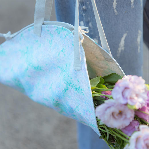 印象双色花篮干花提篮布艺花袋三色棉质粗布手提篮单件挎包高级感 商品图2