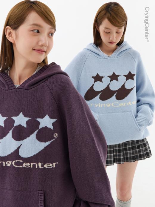 CryingCenter 复古彗星戴帽插袋针织毛衣 哭喊中心 商品图1