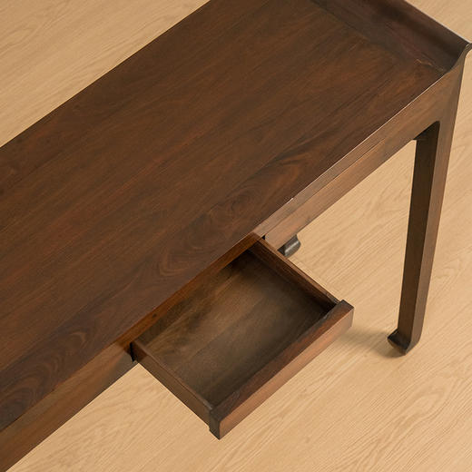 清 红木带屉霸王枨四面平翘头案 商品图2