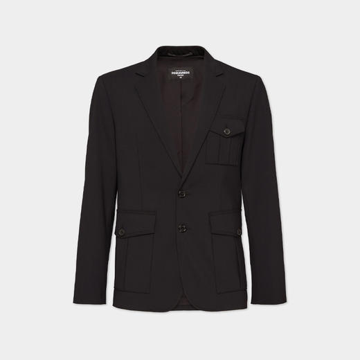 DSQUARED2 男士羊毛西服外套 黑色 S74BN1285 S40320 900 商品图0