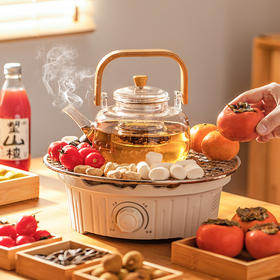 摩登主妇围炉煮茶壶2024新款家用电陶炉可加热玻璃泡茶壶茶具套装
