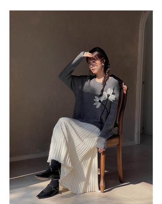 LR【雪顶流苏裙】针织百褶流苏半身裙 商品图7