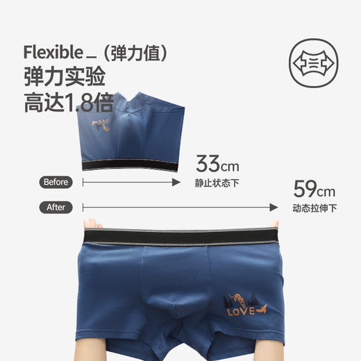 芬腾内裤男士棉质抗菌平角四角裤头舒适加大码青少年潮裤男款短裤 商品图3