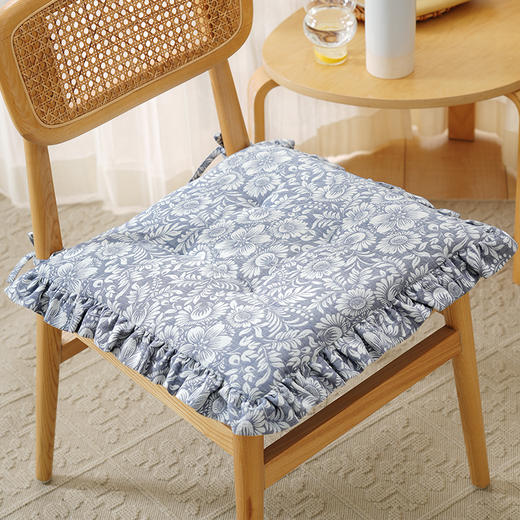 蔓延繁华系列荷叶边椅垫餐椅垫坐垫加厚座垫轻奢高级感家用四季新中式防滑 商品图1