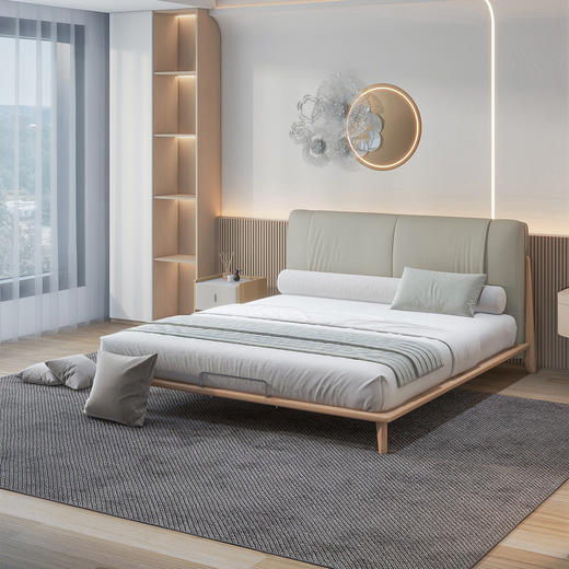 顾家家居整装 现代时尚 布艺软床 KZ.B5037-木语·鸥 商品图1