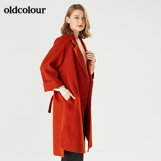 oldcolour冬季七分袖中长款韩版毛呢大衣女K42156202 商品图2