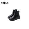 Safiya/索菲娅2024冬季休闲圆头坡跟时尚百搭短踝靴 SF44116108 商品缩略图1