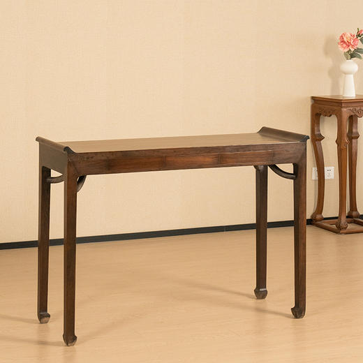 清 红木带屉霸王枨四面平翘头案 商品图0