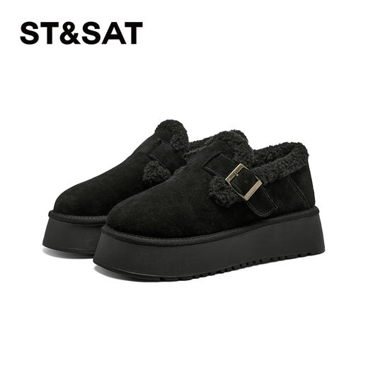 星期六圆头百搭舒适厚底加绒雪地棉鞋SS3411A1PZ 商品图6