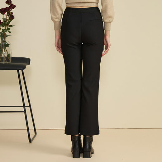 VIVIAN LIU TD2445006初秋女装新款斜插兜侧拉链显瘦微喇长裤 商品图1