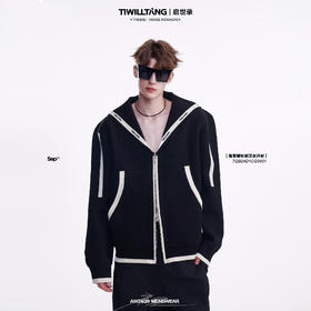 TIWILLTANG启世录“绣迹恒御”海军领拉链开衫