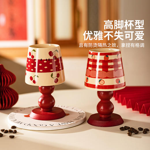 摩登主妇高脚马克杯圣诞礼物特别好看的杯子早餐杯陶瓷杯家用水杯 商品图4